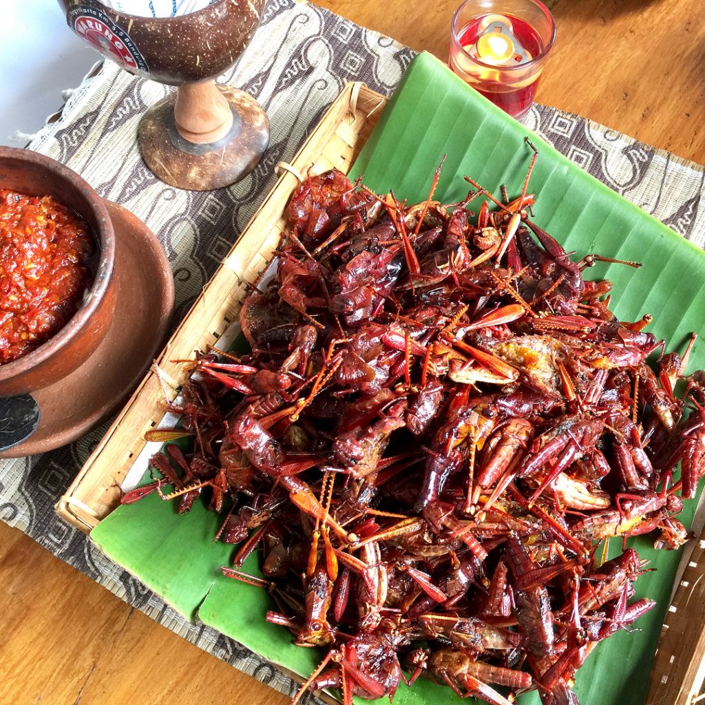 Belalang goreng atau walang goreng tugu wisata